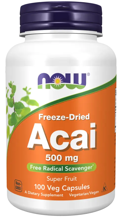 Банка NOW Foods Acai 500 mg на 100 рослинних капсул