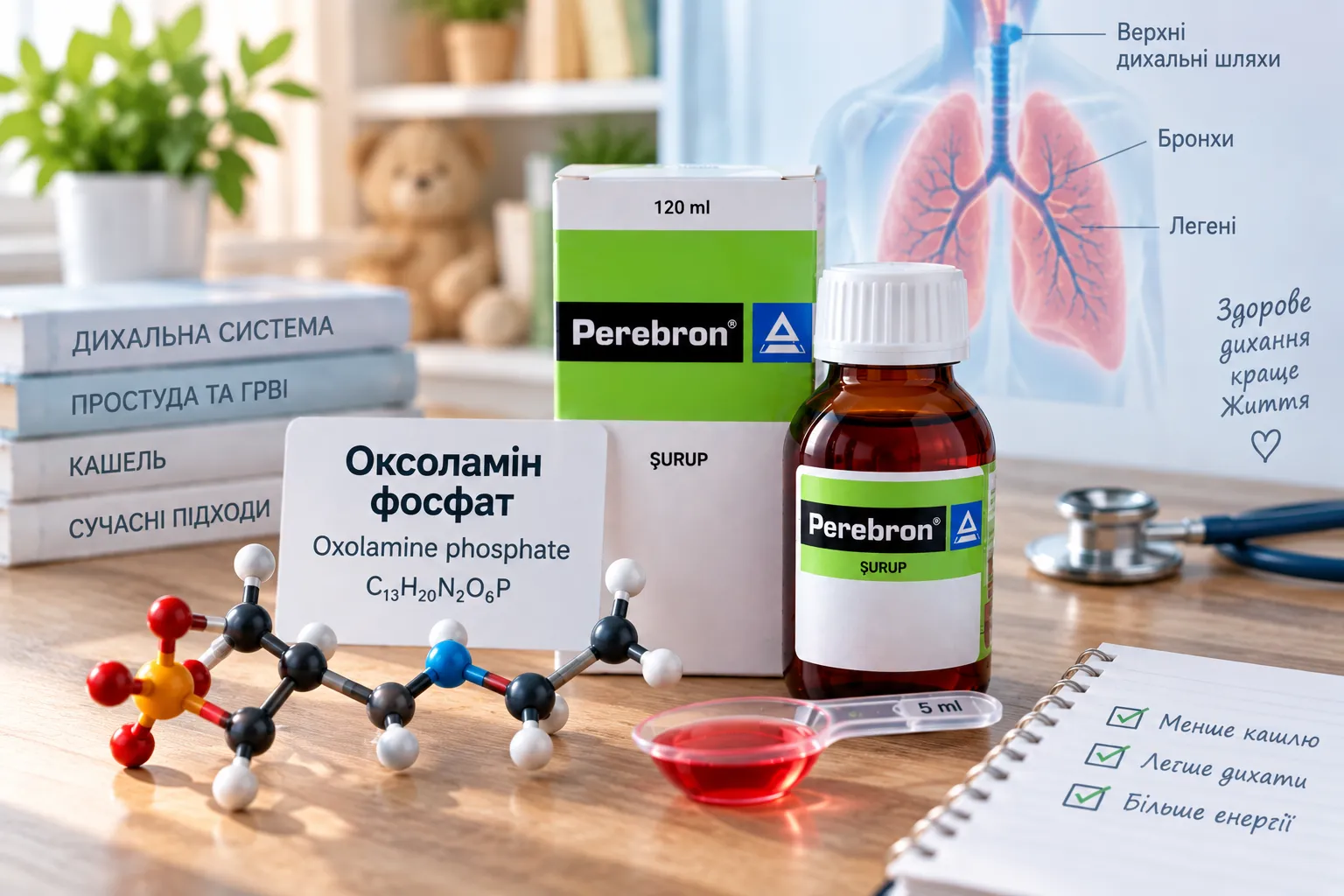 Oxolamine phosphate в составе сиропа Perebron