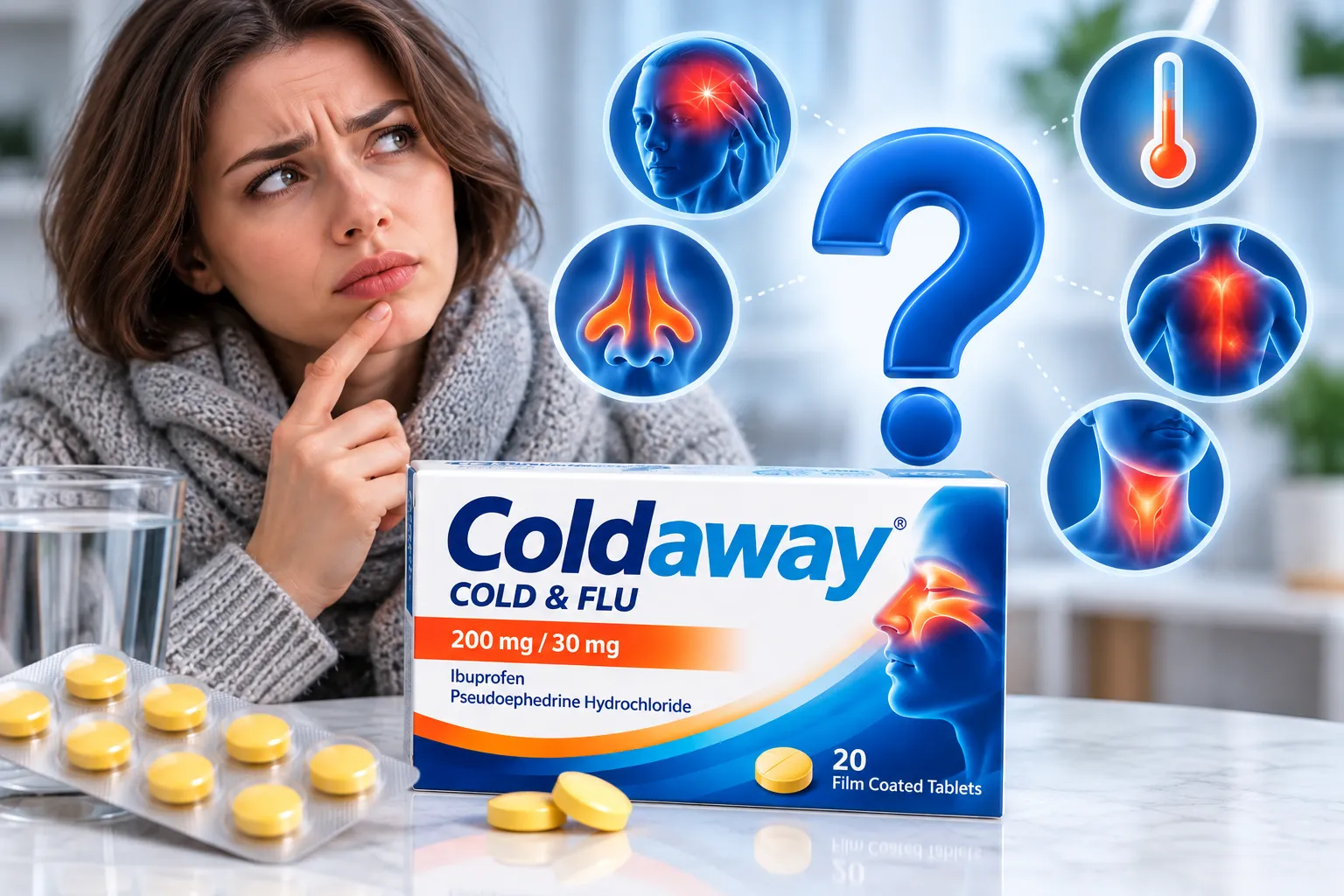 Ибупрофен и псевдоэфедрин в составе Coldaway Cold & Flu