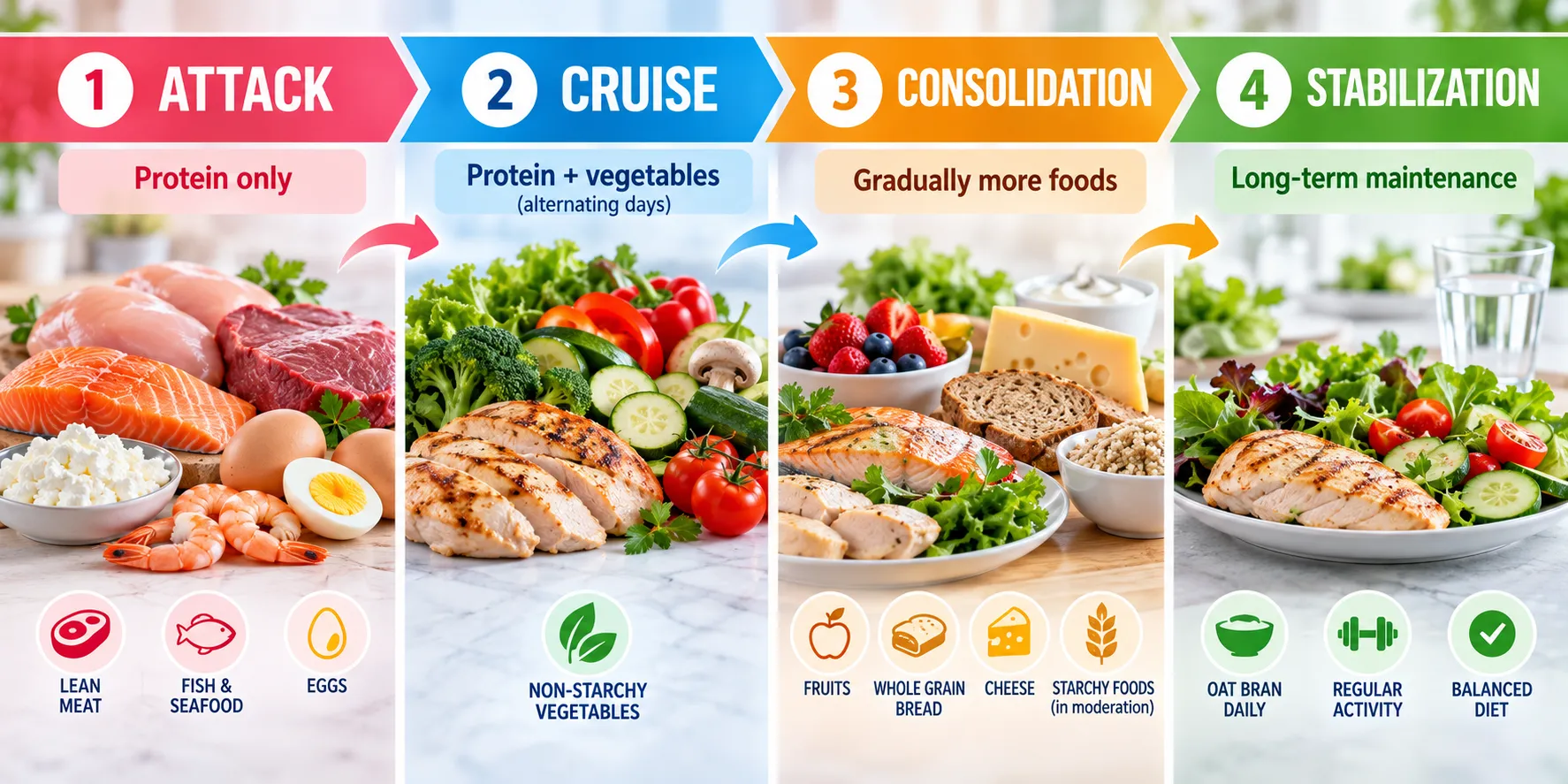 ATTACK → CRUISE → CONSOLIDATION → STABILIZATION